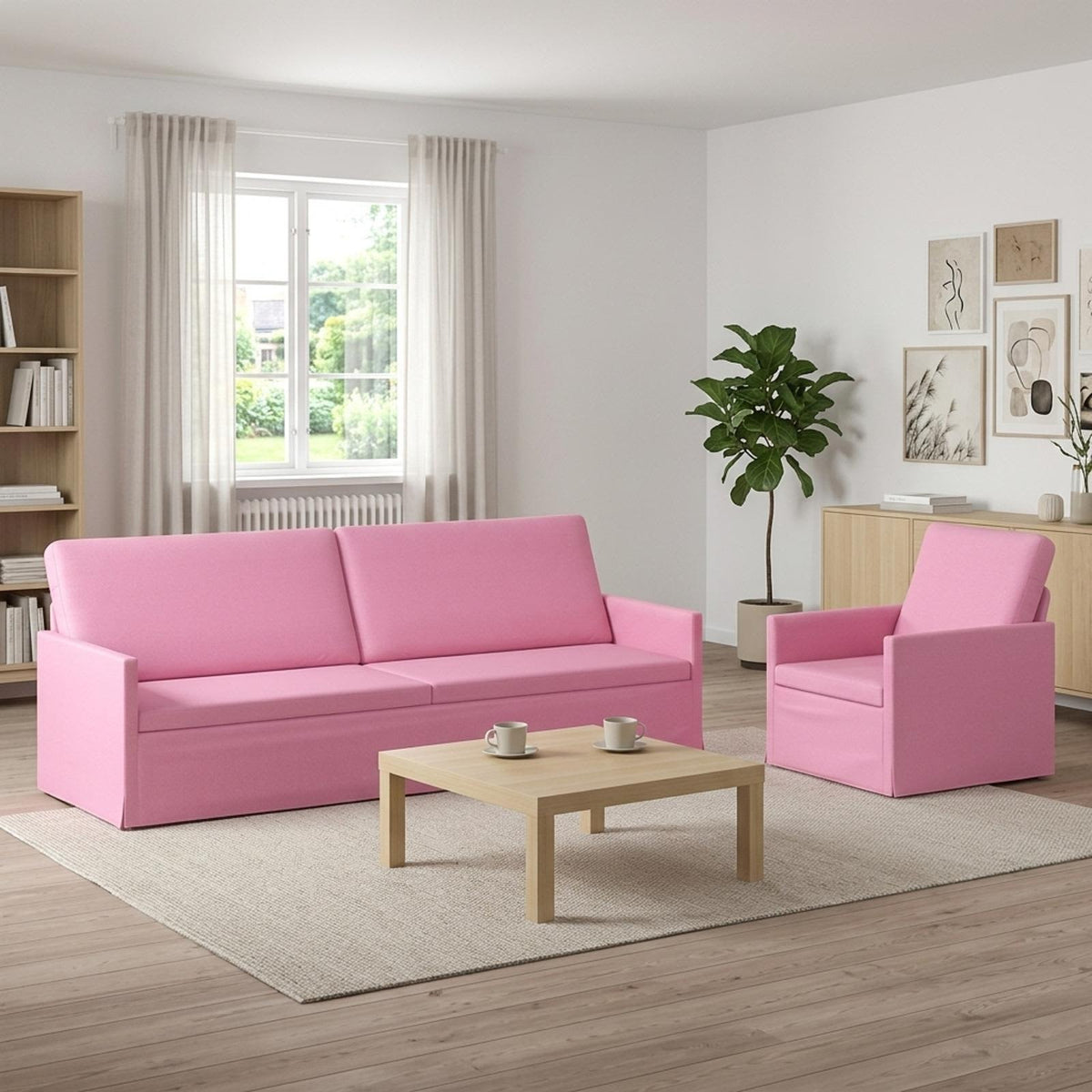 Set di divani 2 pcs Rosa Tessuto | homemem39