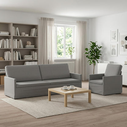 Set di divani 2 pcs Grigio Nuvola Tessuto