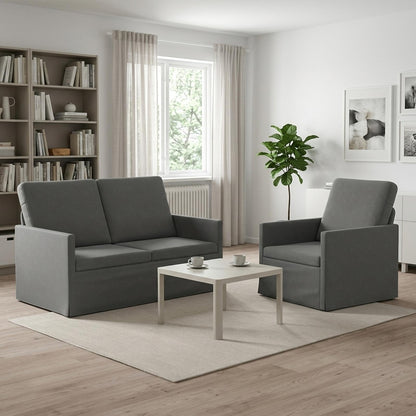 Set di divani 2 pcs Grigio Scuro Velluto (V)