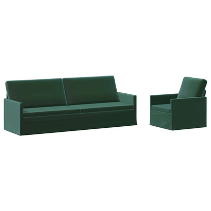Set di divani 2 pcs Verde Scuro Velluto (V) | homemem39