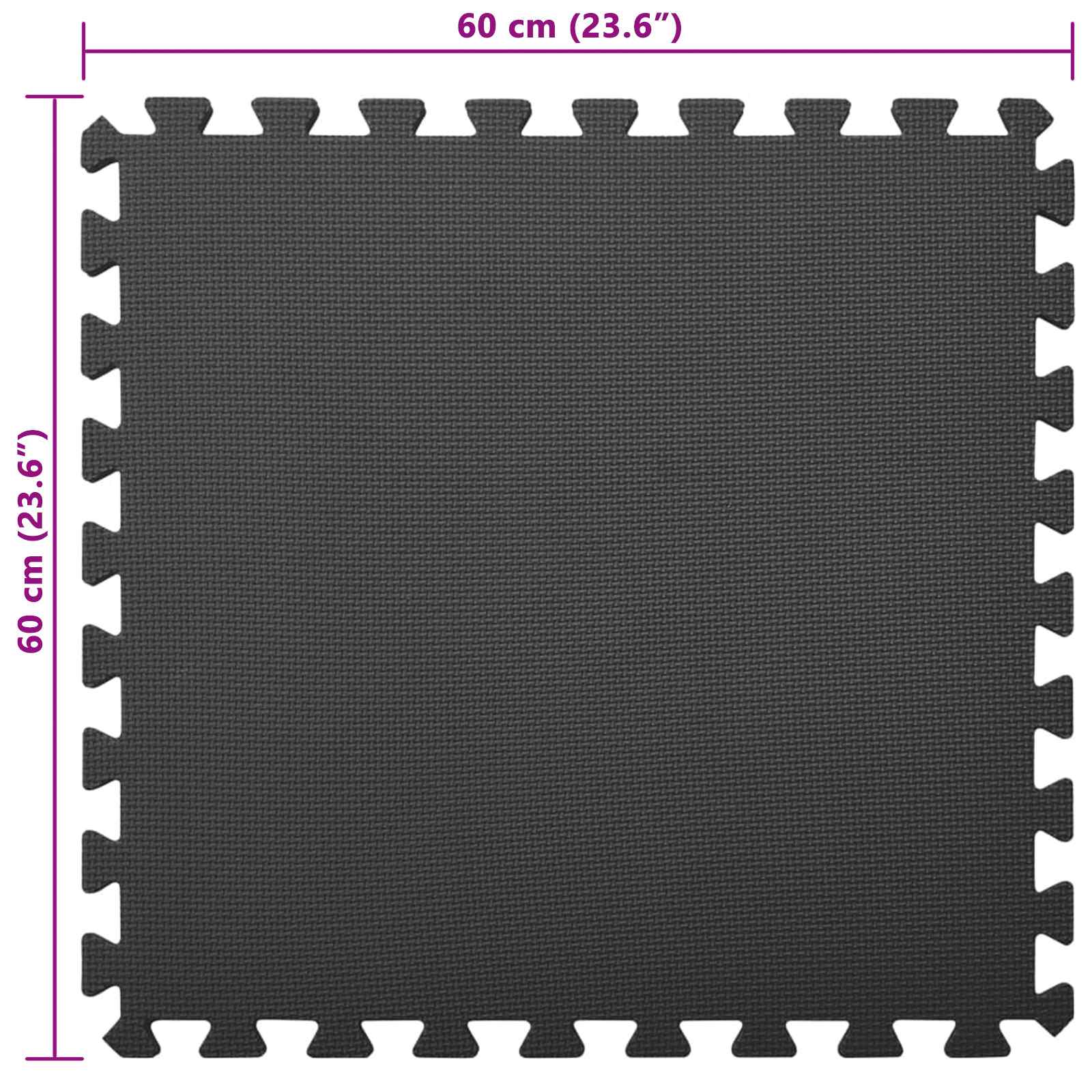 Tappetino per piscina 12 pcs Nero 4,32 ㎡ Schiuma EVA | homemem39