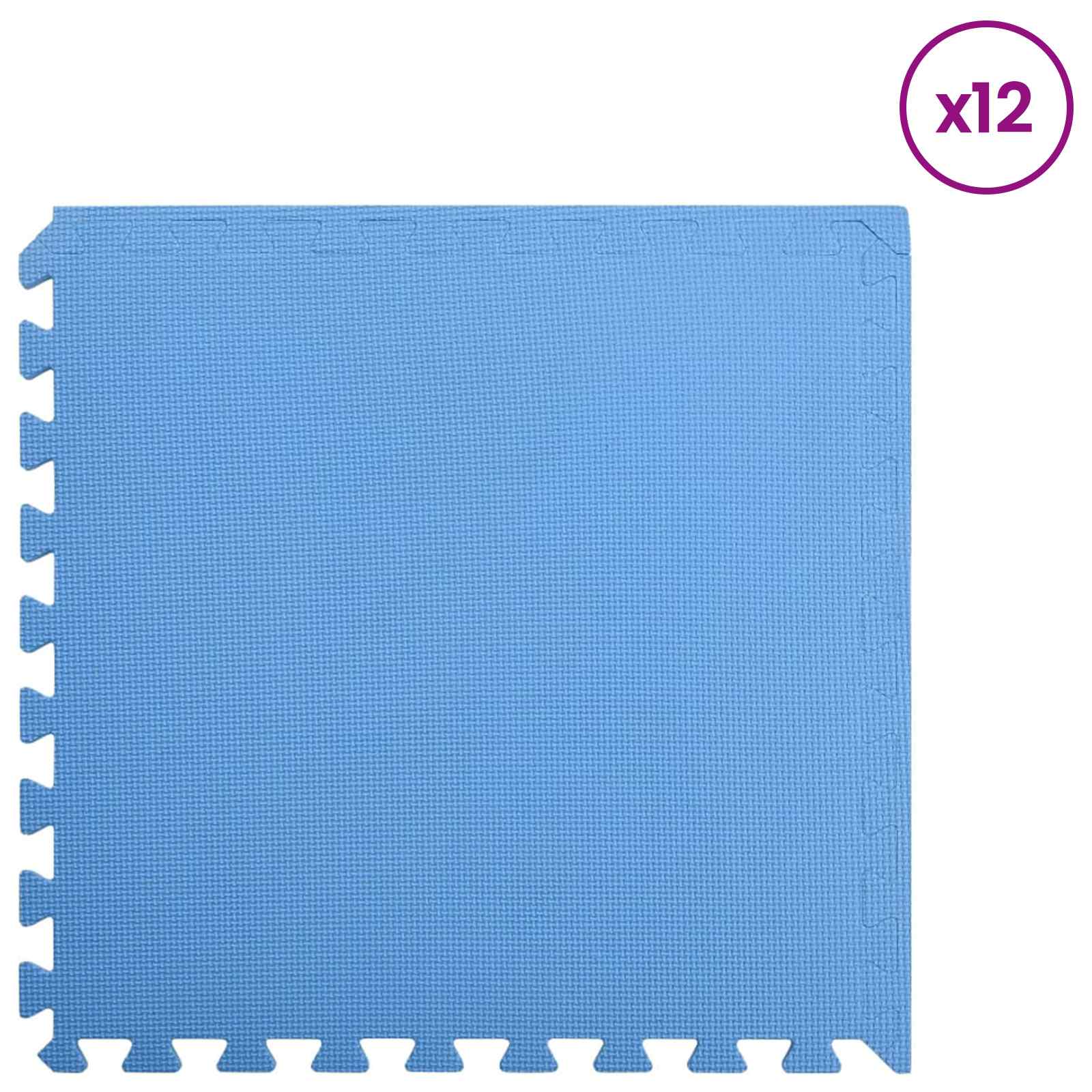 Tappetino per piscina 12 pcs Blu 4,32 ㎡ Schiuma EVA | homemem39