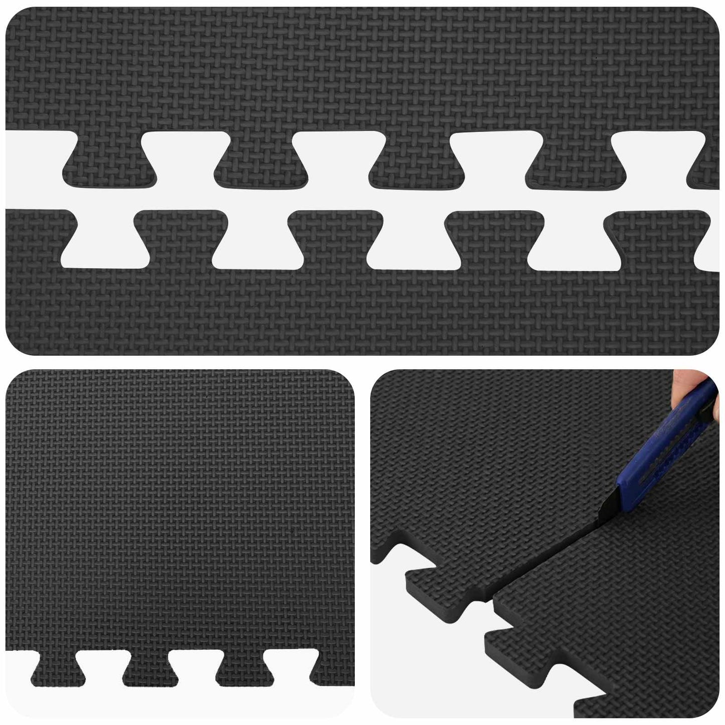 Tappetino per piscina 50 pcs Nero 18 m² Schiuma EVA | homemem39