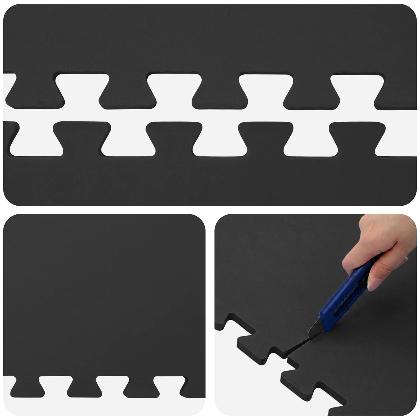 Tappetino per piscina 12 pcs Nero 4,32 m² Schiuma EVA | homemem39