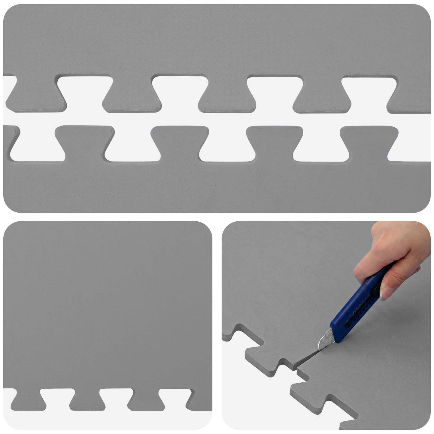 Tappetino per piscina 24 pcs Grigio 8,64 m² Schiuma EVA | homemem39