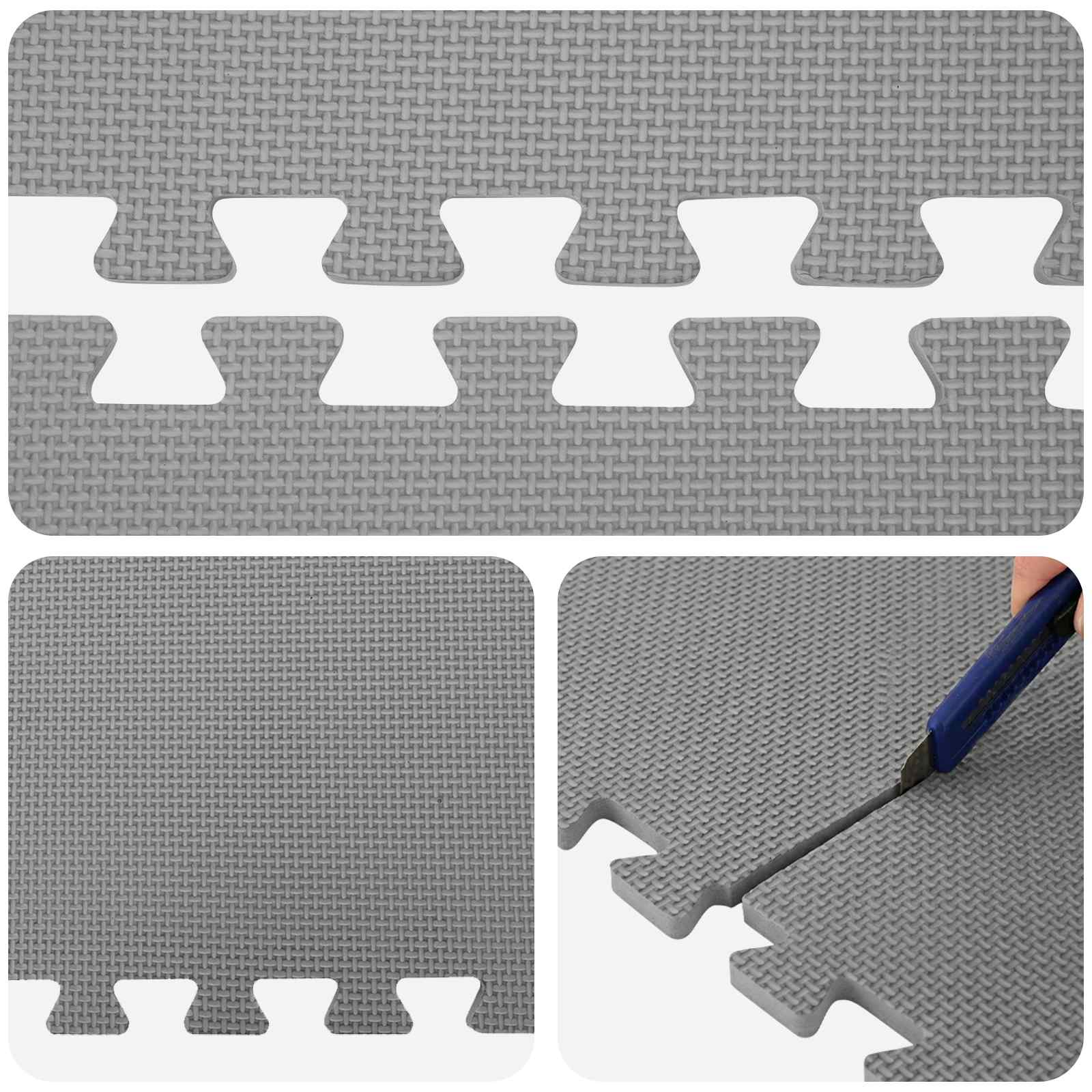 Tappetino per piscina 6 pcs Grigio 2,16 m² Schiuma EVA | homemem39