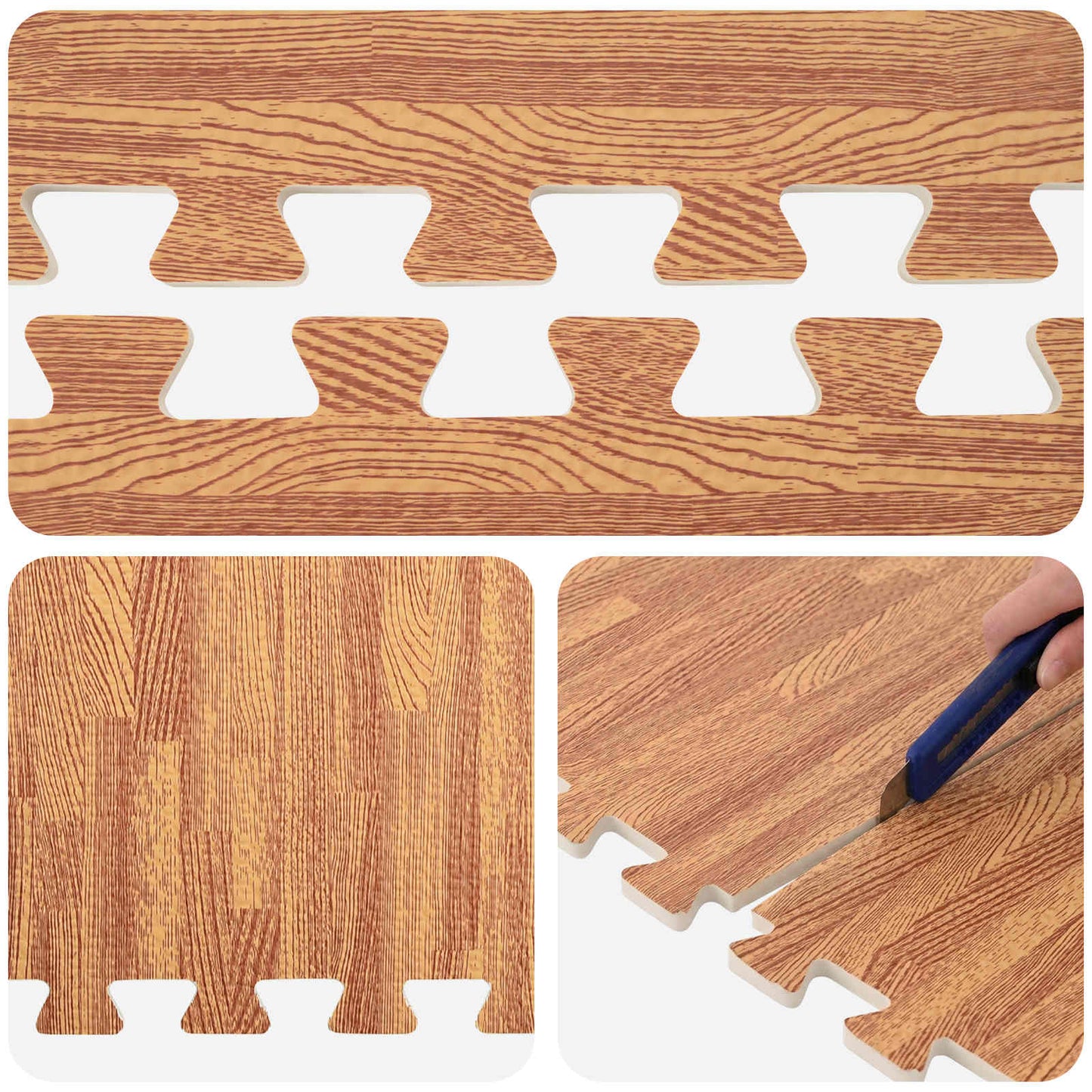 Tappetino per piscina 6 pcs legno 2,16 m² Schiuma EVA | homemem39