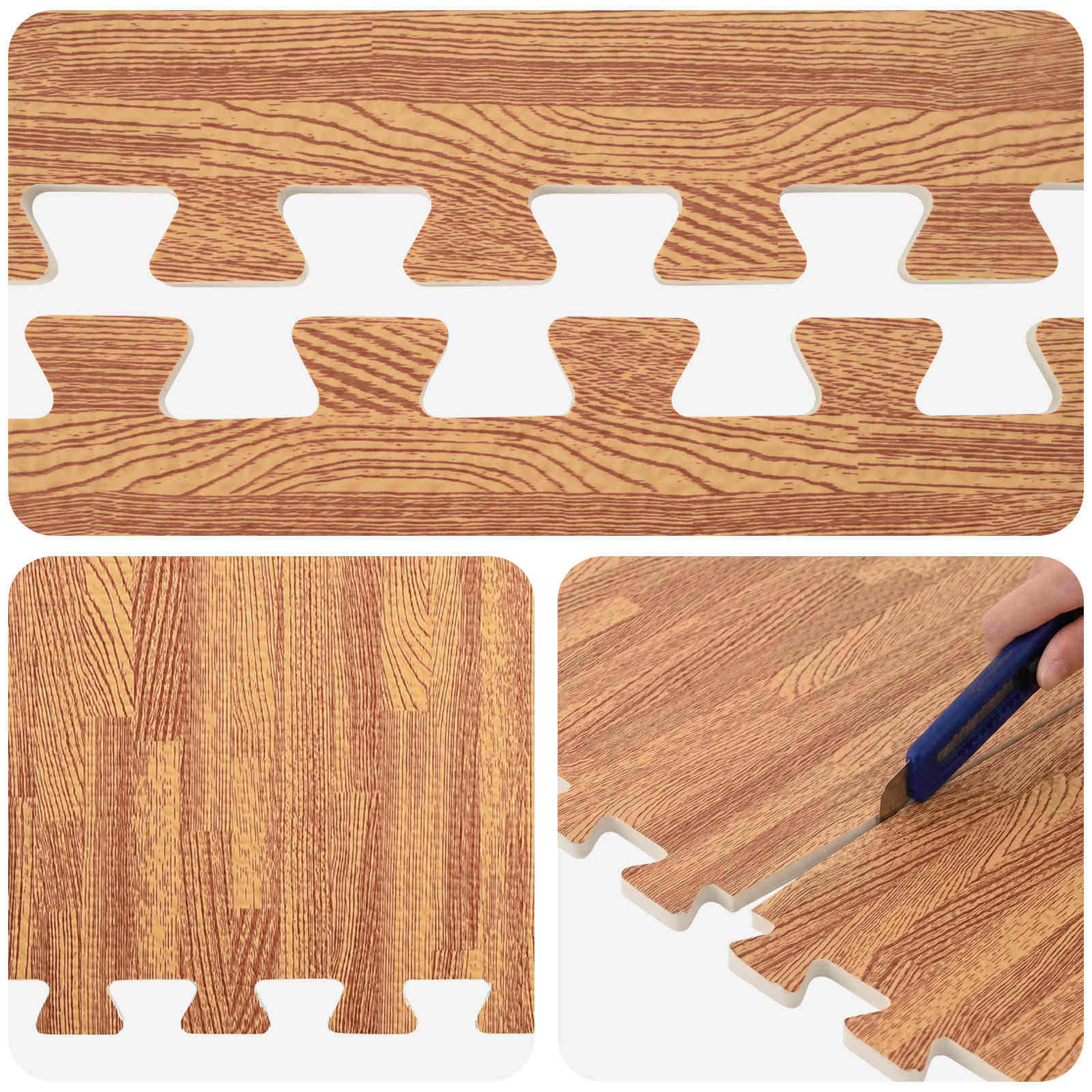 Tappetino per piscina 6 pcs legno 2,16 m² Schiuma EVA | homemem39