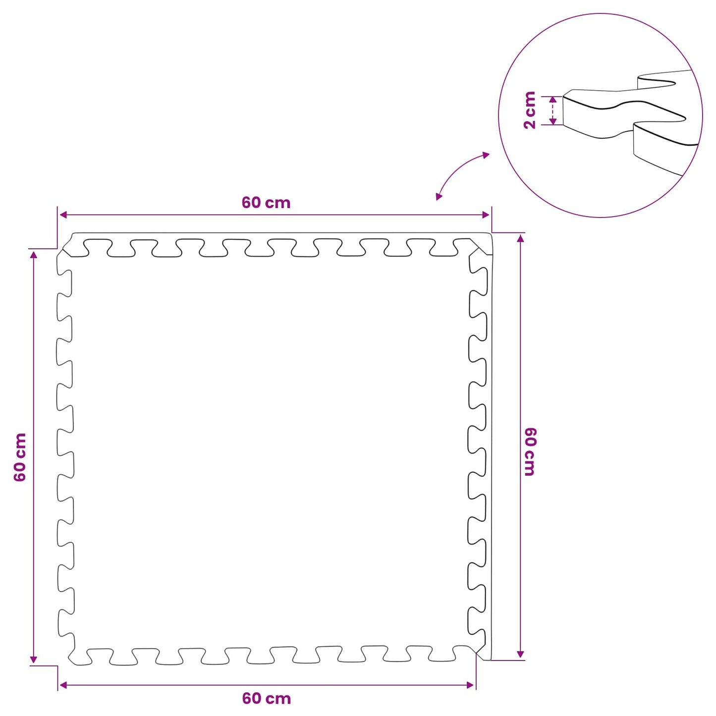 Tappetino per piscina 6 pcs legno 2,16 m² Schiuma EVA | homemem39