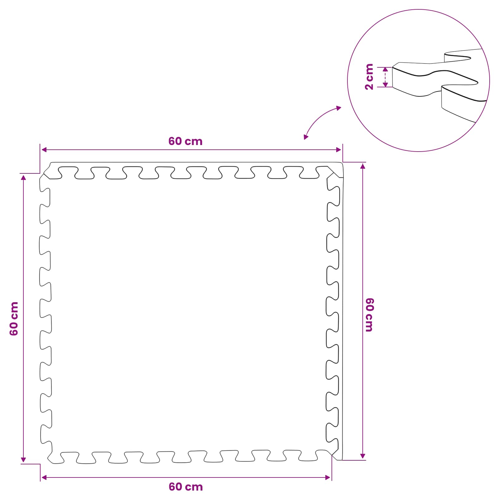 Tappetino per piscina 6 pcs legno 2,16 m² Schiuma EVA | homemem39