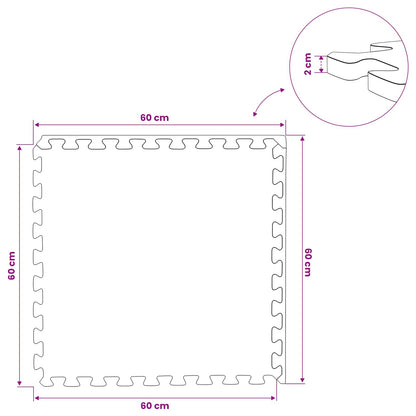 Tappetino per piscina 6 pcs legno 2,16 m² Schiuma EVA | homemem39