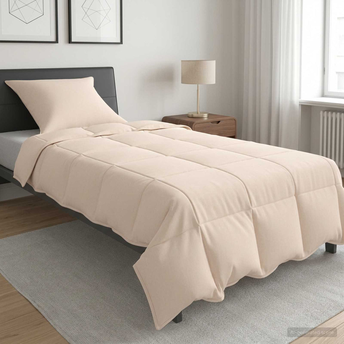 Set di Piumoni 2 pz 140 x 200 cm Inverno 350 gsm Beige