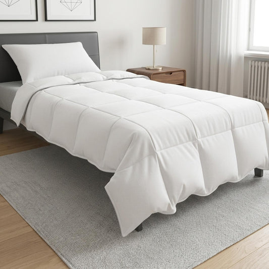 Set di Piumoni 2 pz 140 x 200 cm Tutte le stagioni Bambù Bianco