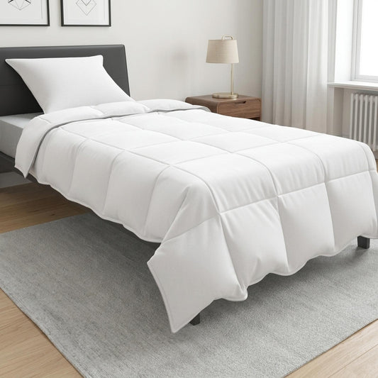 Set di Piumoni 2 pz 135 x 200 cm Tutte le stagioni Bambù Bianco