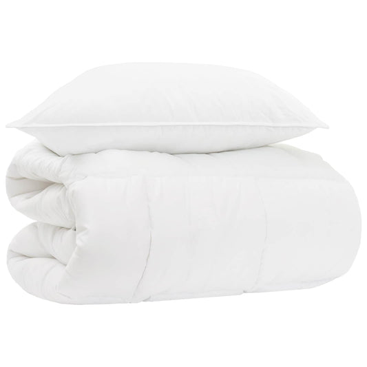 Set di Piumoni 2 pz 140 x 200 cm Tutte le stagioni Bambù Bianco