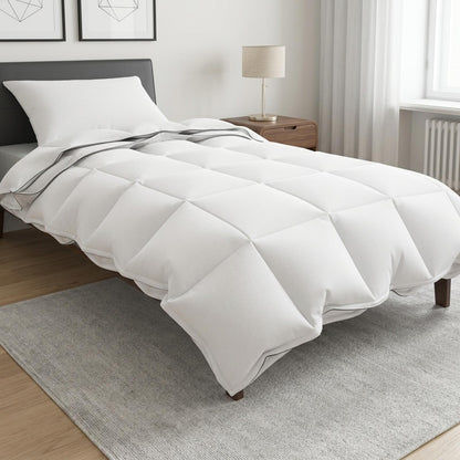 Set di Piumoni Bianco 155 x 200 cm Cotone, Bambù, Poliestere