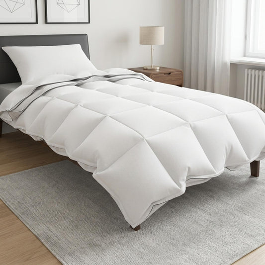 Set di Piumoni Bianco 155 x 200 cm Cotone, Bambù, Poliestere