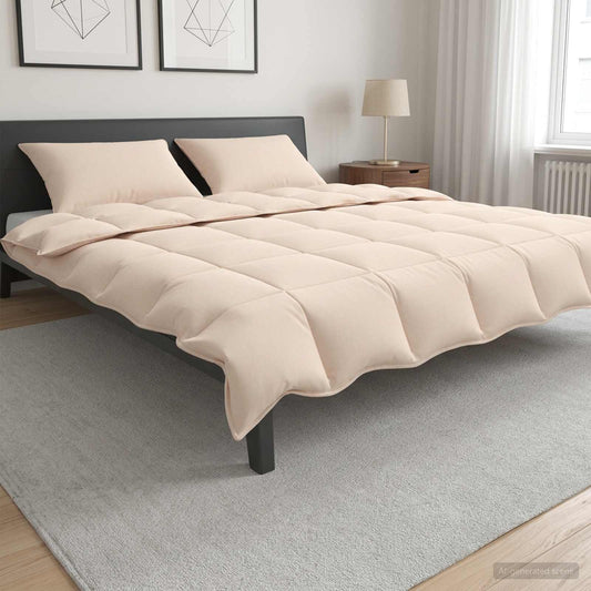 Set di Piumoni 2 pz 200 x 220 cm Tutte le stagioni Beige