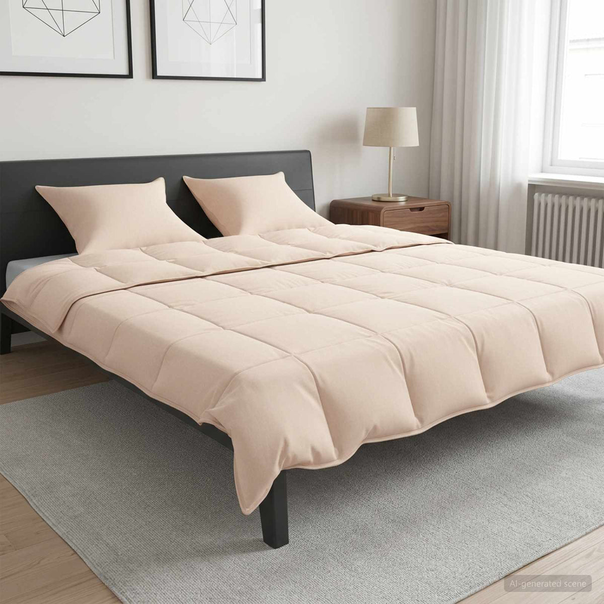 Set di Piumoni 2 pz 200 x 240 cm Tutte le stagioni Beige