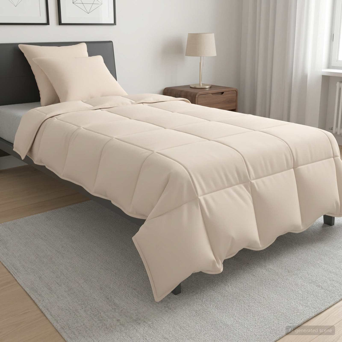 Set di Piumoni 2 pz 135 x 220 cm Tutte le stagioni Beige