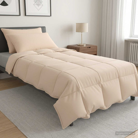 Set di Piumoni 2 pz 135 x 220 cm 250 gsm Kapok Naturale Beige