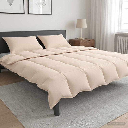 Set di Piumoni 2 pz 200 x 200 cm Tutte le stagioni Beige