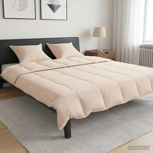 Set di Piumoni 2 pz 200 x 200 cm Tutte le stagioni Beige