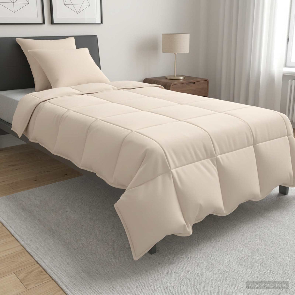 Set di Piumoni 2 pz 135 x 220 cm Tutte le stagioni Beige