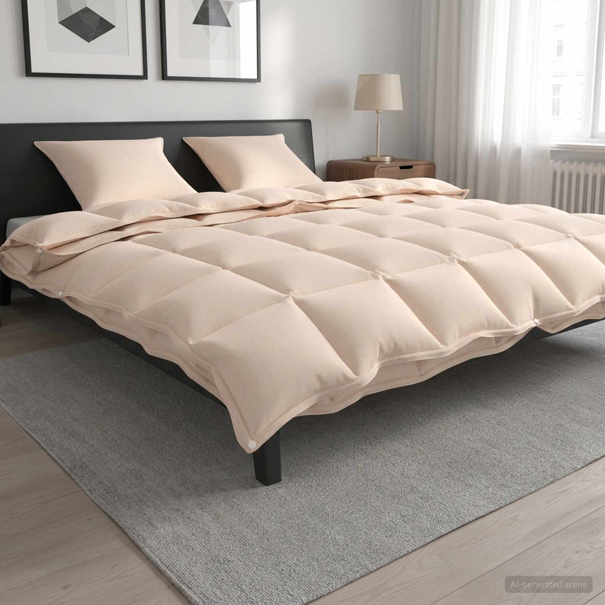Set di Piumoni 2 pz 260 x 220 cm Kapok e Poliestere Beige
