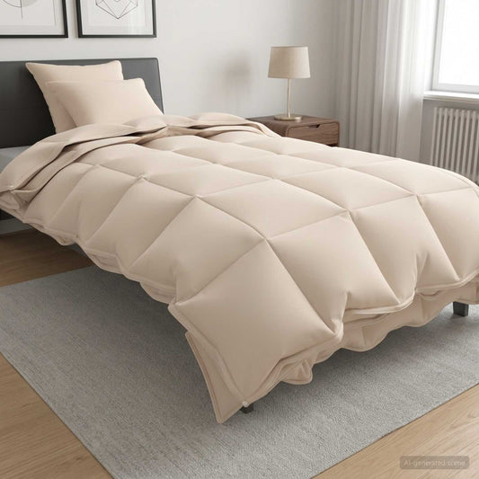 Set di Piumoni 2 pz 140 x 220 cm Kapok e Poliestere Beige