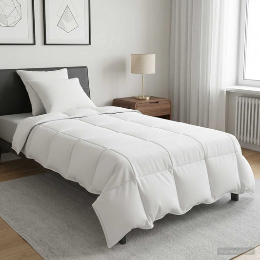 Set Duvet e Cuscino da Letto 3 pz 140 x 220 cm Inverno Bianco