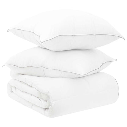Set Duvet e Cuscino da Letto 3 pz 140 x 220 cm Inverno Bianco | homemem39