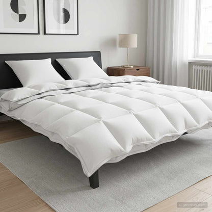 Set di Piumoni 3 pz 200 x 240 cm Tutte le stagioni Bambù Bianco