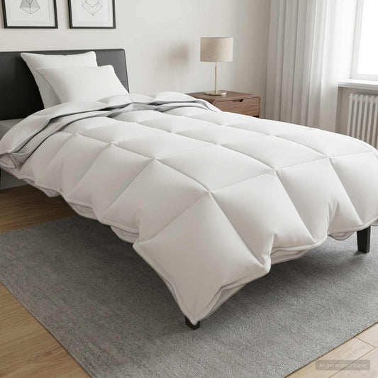 Set di Piumoni 3 pz 155 x 220 cm Tutte le stagioni Bambù Bianco