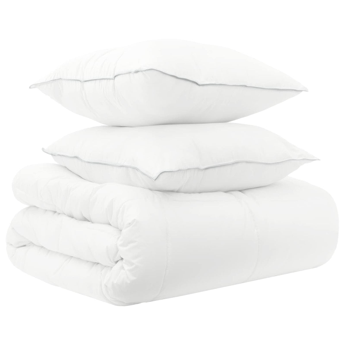 Set di Piumoni 3 pz 140 x 220 cm Tutte le stagioni Bambù Bianco