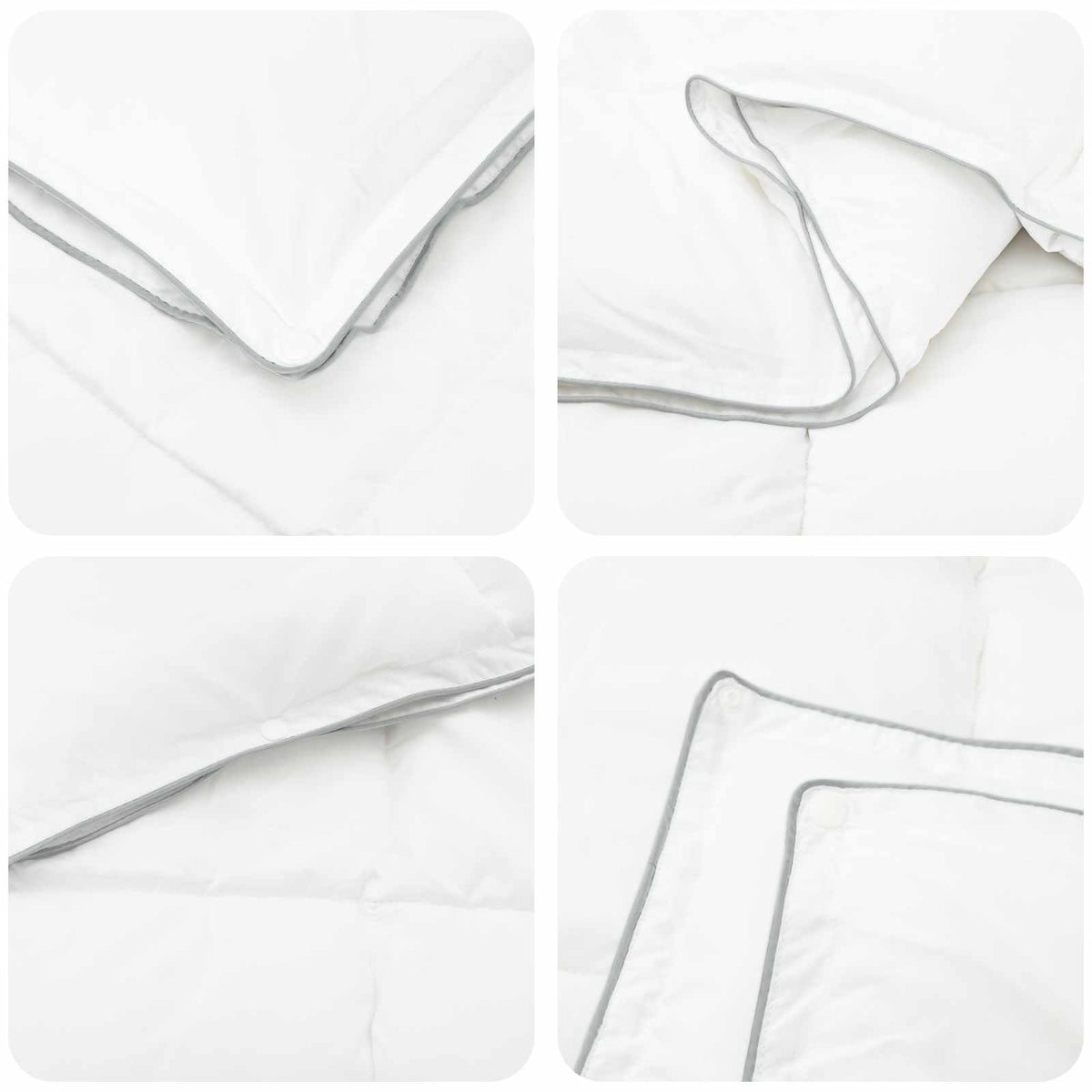 Set di Piumoni 3 pz 260 x 220 cm Tutte le stagioni Bambù Bianco