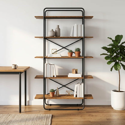 Libreria 5 livelli 100 x 35 x 175,5 cm PB Legno di quercia | homemem39