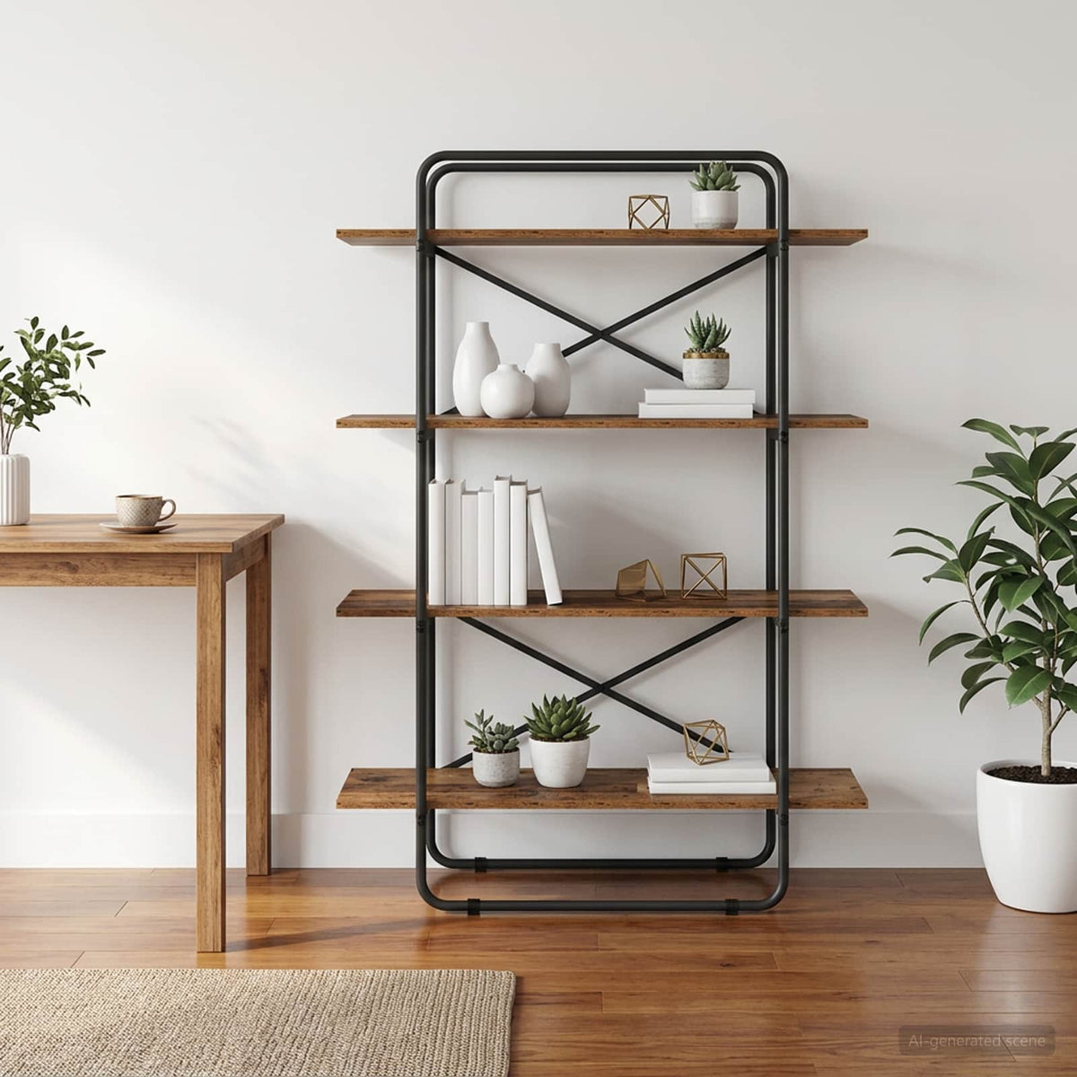 Libreria 4 livelli 100 x 35 x 140 cm PB Legno di quercia