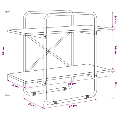 Libreria 2 livelli 80 x 35 x 70 cm PB Sonoma grigio | homemem39