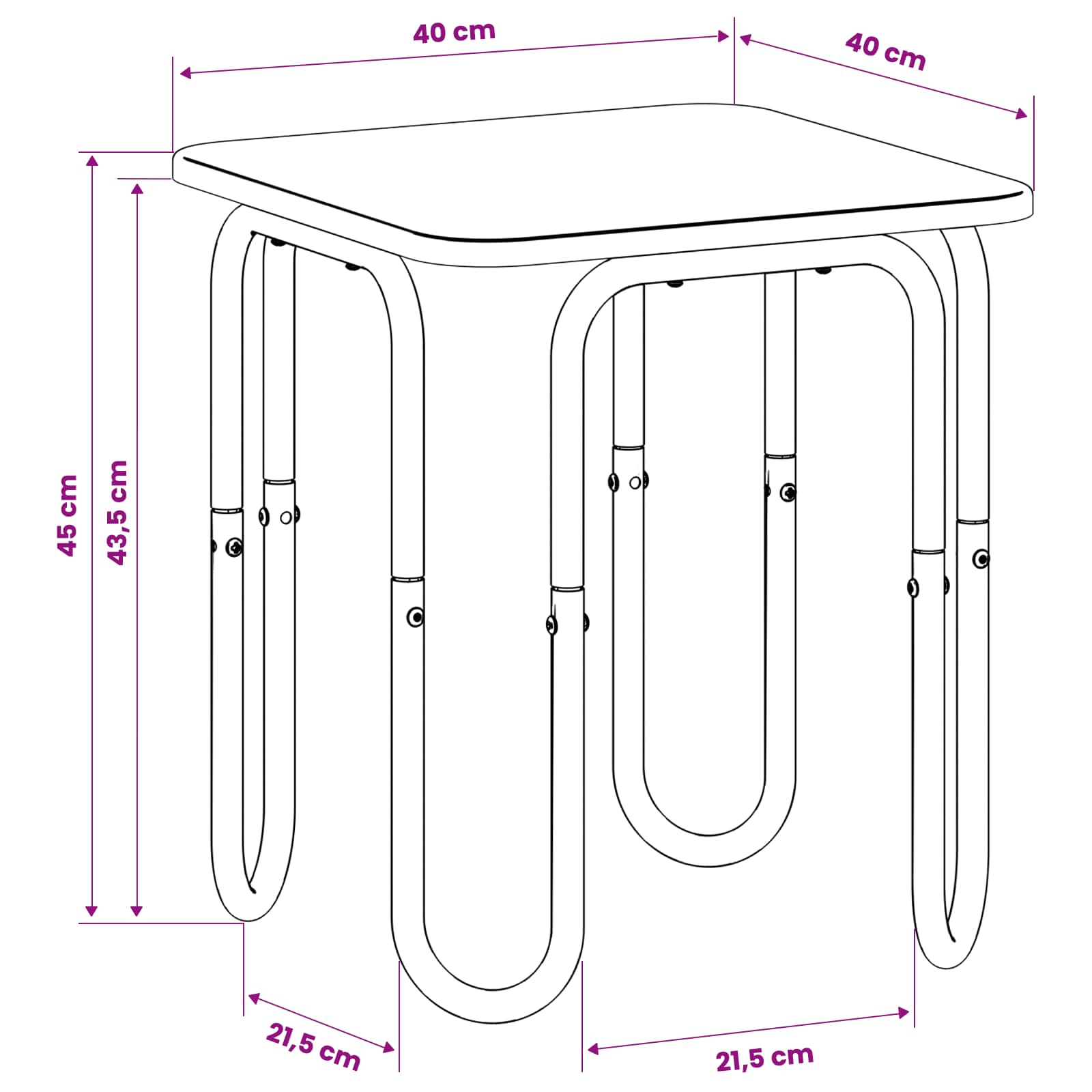 Tavolino da salotto Legno antico 40 x 40 x 45 cm | homemem39