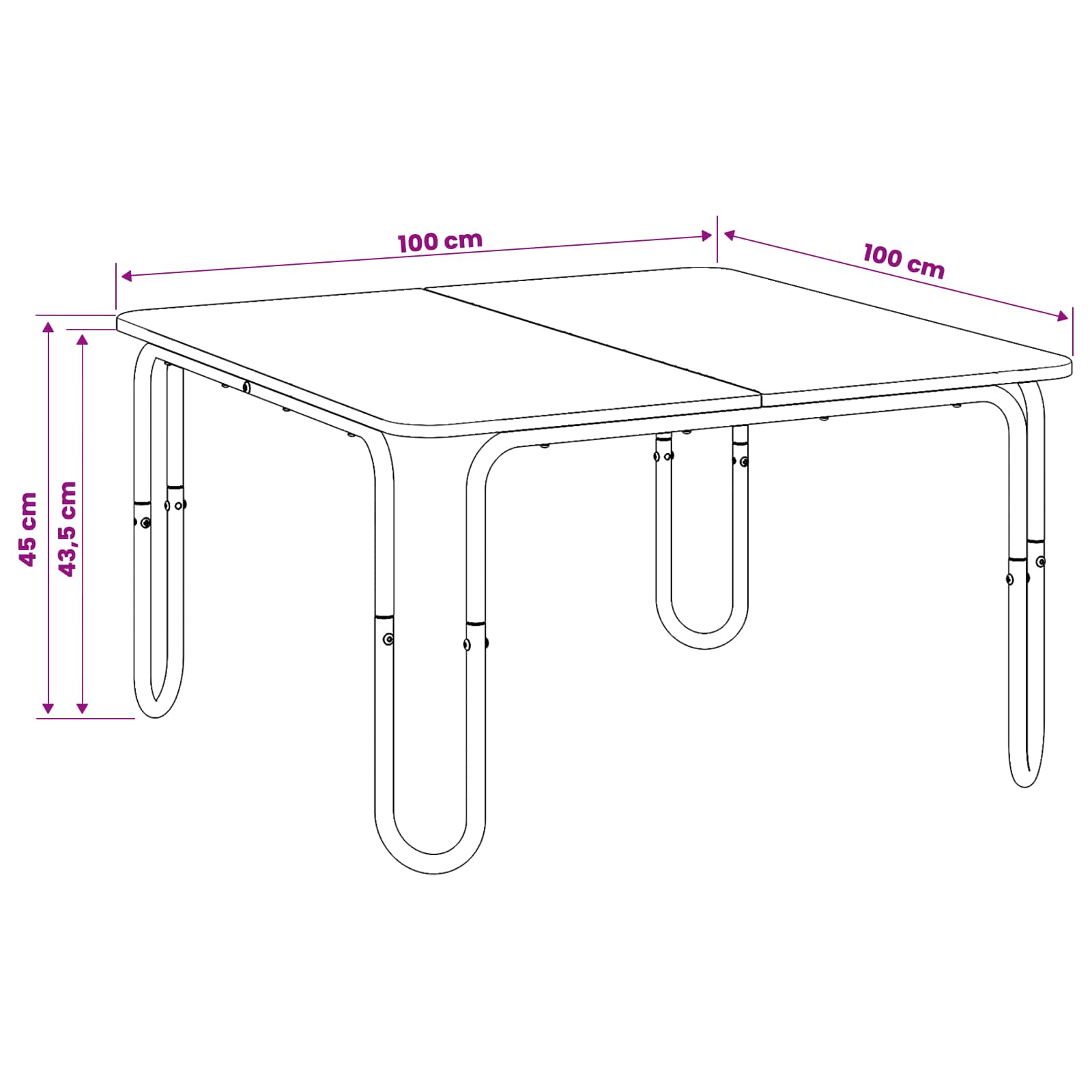 Tavolino da salotto Sonoma grigio 100 x 100 x 45 cm | homemem39
