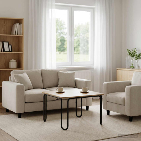 Tavolino da salotto Rovere Artigianale 100 x 100 x 45 cm | homemem39