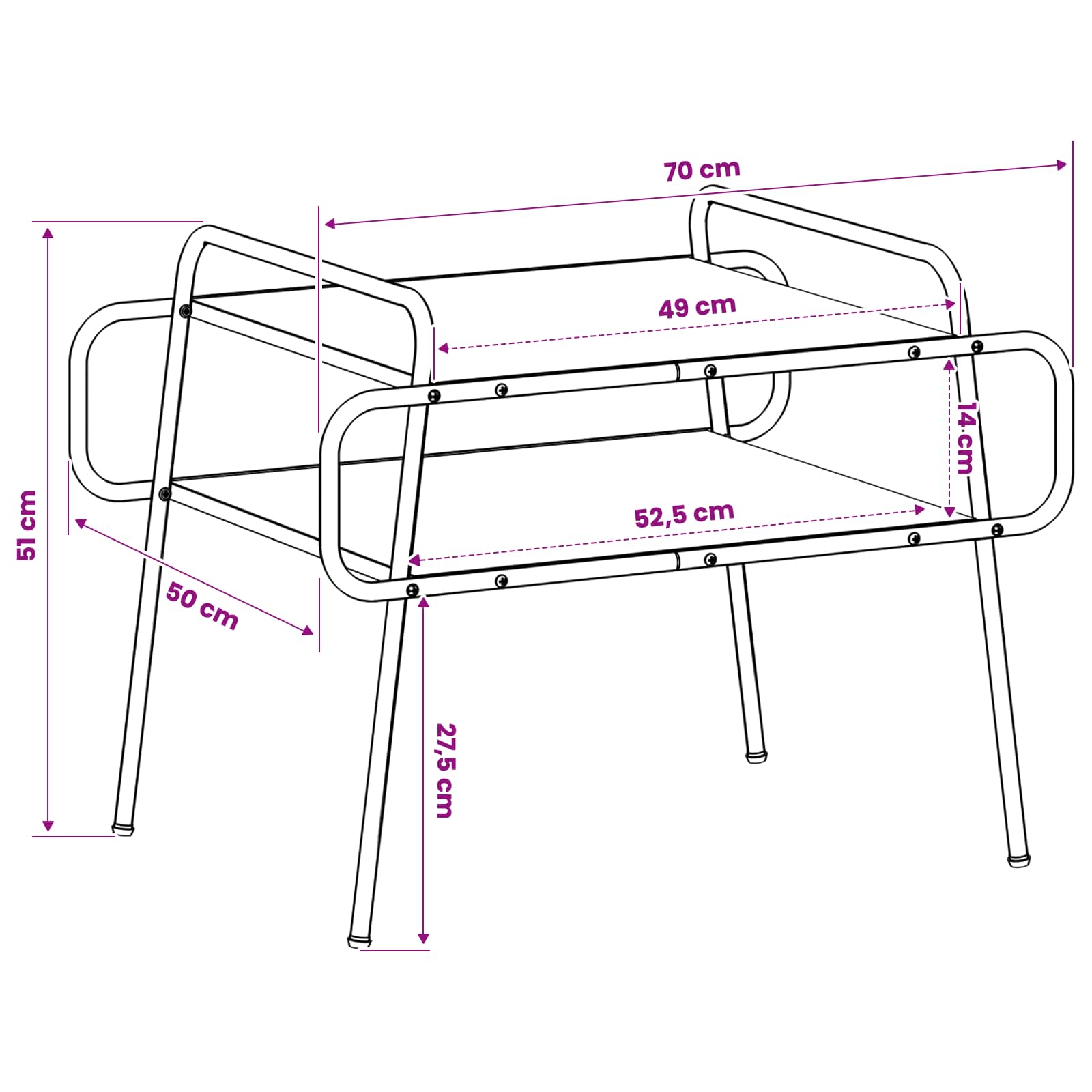 Tavolino da salotto Legno antico 70 x 50 x 51 cm | homemem39