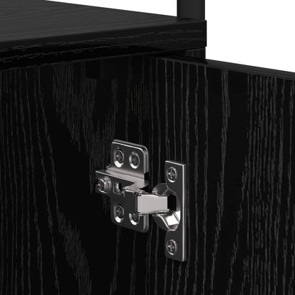 Armadio da Notte Rovere Nero Legno ingegnerizzato | homemem39