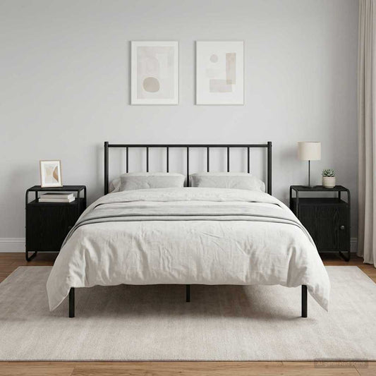 Armadio da Notte 2 pz Rovere Nero Legno ingegnerizzato | homemem39