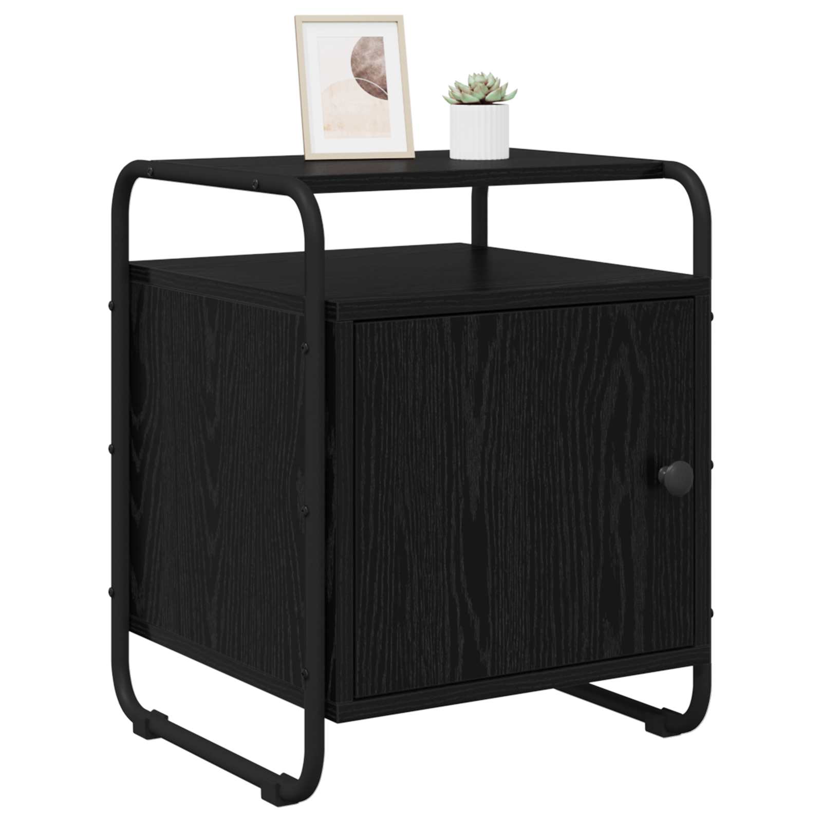 Armadio da Notte 2 pz Rovere Nero Legno ingegnerizzato | homemem39