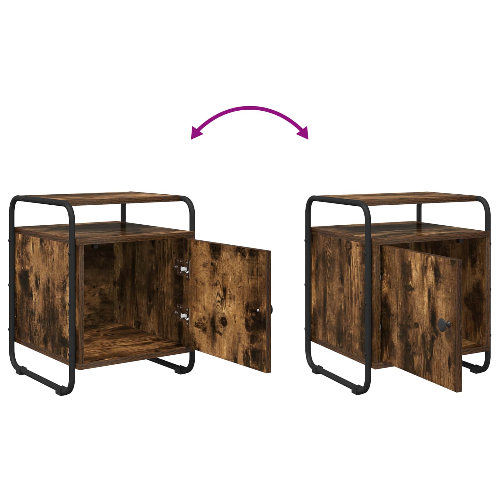 Armadio da Notte Rovere Fumo Legno ingegnerizzato | homemem39