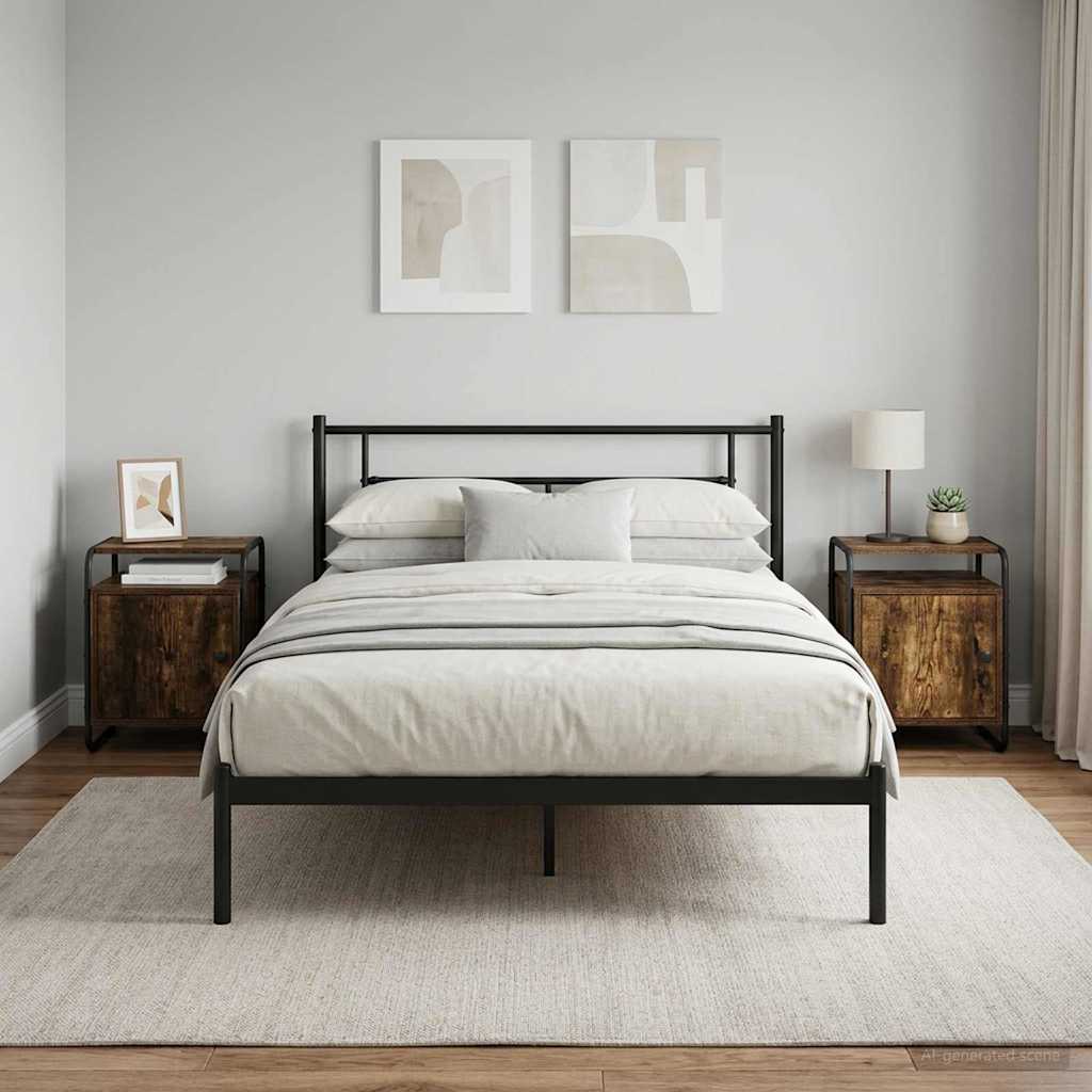 Armadio da Notte 2 pz Rovere Fumo Legno ingegnerizzato