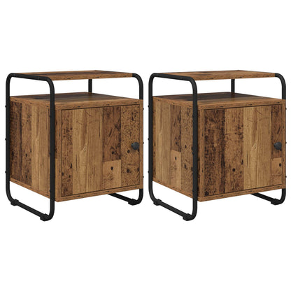 Armadio da Notte 2 pz Legno antico Legno ingegnerizzato