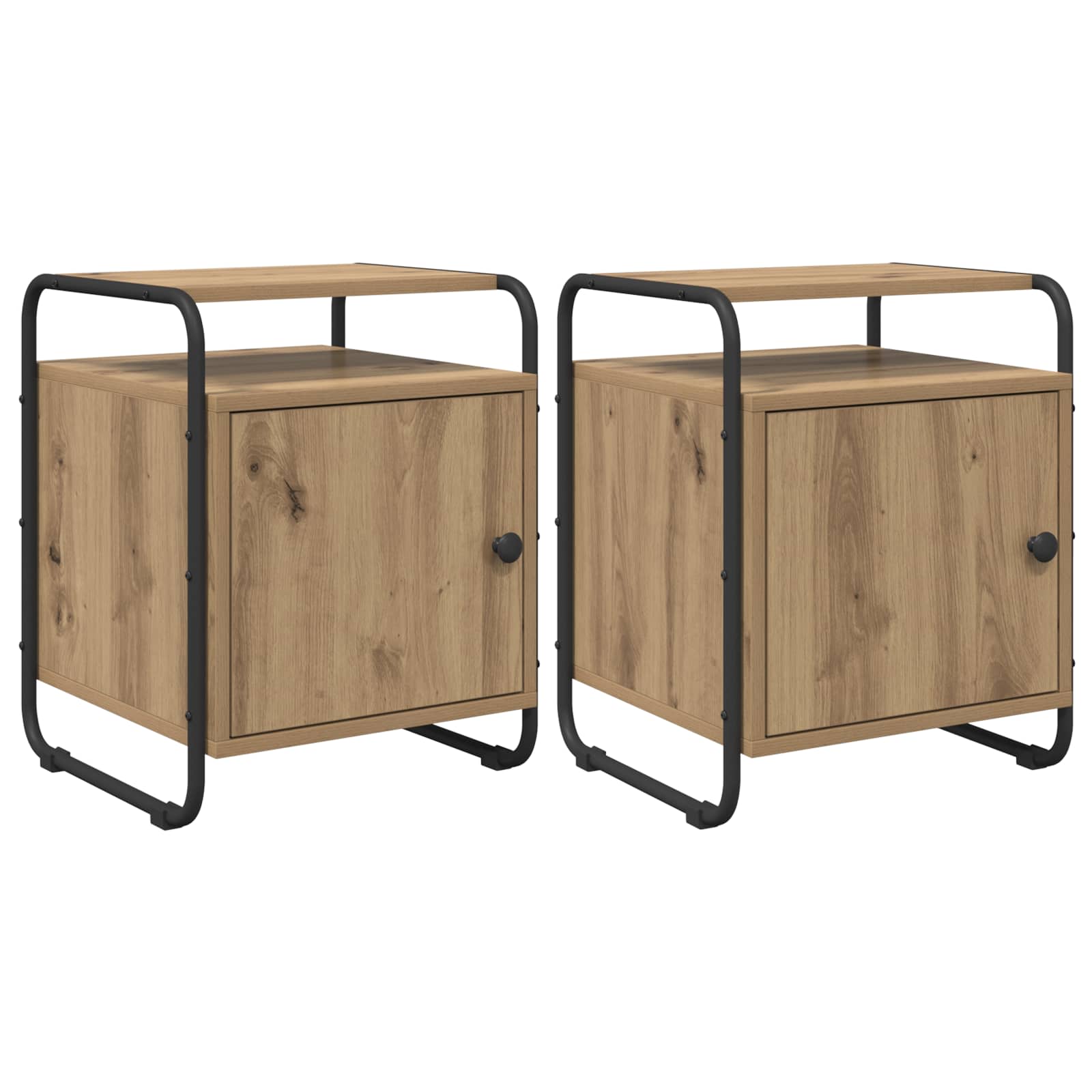 Armadio da Notte 2 pz Rovere Artigianale Legno ingegnerizzato | homemem39